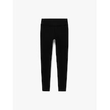 Koton Slim Fit Lok Dikiş Detaylı Yüksek Bel Spor Tayt Siyah 6sak40105nk