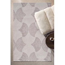 Villadia Home Textile Modern Desen Emboss Baskılı Dekoratif Kaymaz Taban Yıkanabilir Halı Yolluk Elit Şık Salon Oturma Odası Mutfak Koridor Antre Yatak Odası Halısı Yolluk Vdht4049gri Vdh4049gri