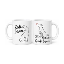 Bezos Kedi İnsanı Ve Köpek İnsanı 2'li Porselen Kupa Seti - Model 447 Bzstk Diğer