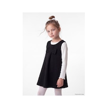 LC Waikiki Alıta Cıty Farkıyla Lcw Kids Siyah Düz Kız Çocuk Elbise Siyah - 928242503 Siyah