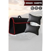 Nissan Vanette Uyumlu Koltuk Yastığı Siyah Renk Bagaj Çantası Lüks Model
