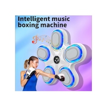 Bluetooth Hoparlör Özellikli Duvar Boks Makinesi Müzikli Box 9 Mod Seviye Ayarlı Box Standı Beyaz