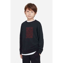 Tshirthane Love Joy Peace Baskılı Unisex Çocuk Siyah Sweatshirt (534649549)