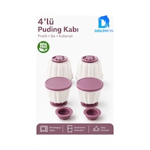 4 Lü Kapaklı Puding Kabı Bpa Free Mikrodalgaya Uygun Tatlı Ve Muhallebi Kalıbı Çok renkli