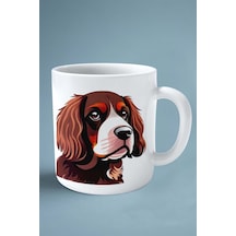 Spaniel Köpek Isimli Kişiye Özel Baskılı Kupa Bardak Renkli Canlı Çok Renkli