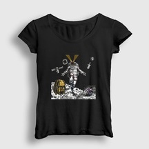 Presmono Kadın Astronaut Astroworld Travis Scott T-shirt Siyah