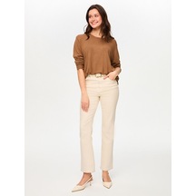 Faik Sönmez Bisiklet Yaka Basic Triko Bluz S26trb018 Us26trb01830 Kahve