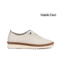 Gönderi(R) Gönderi R Kadın Bej Bağcıklı Hakiki Deri Comfort Ayakkabı Ddza84842848 Bej