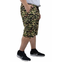 Mocgrande Büyük Beden Commando Camouflage Erkek Penye Şort 23606 BEJ - Erkek