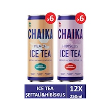 Chaika Ice Tea 250 Ml, 6 X Şeftali & 6 X Hibiskus