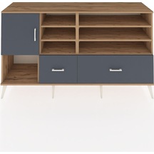 Hyperion Konsol 8 Raflı 2 Çekmeceli Tek Kapaklı 176x44x99 Çam-an Çam-antrasit