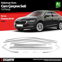 S-Dizayn Skoda Octavia A8 Sedan Krom Cam Çerçevesi 12 Prç. 2020 Ü