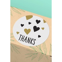 Kalpli Thanks Kargo Paketleme Sticker 3x3cm St2141 Çok Renkli