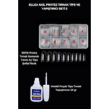 Protez Tırnak Tips Ve Yapıştırıcı Seti Şeffaf