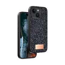Onegif Apple İphone 15 Bright Simli Kapak - Siyah