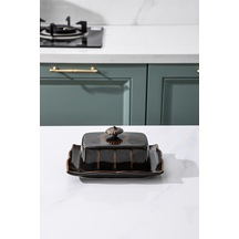 Reedark Klasik Siyah Seramik Tereyağı Tabağı - Kapaklı Avrupa Stili, Ev Ve Otel İçin, Günlük Kullanım Ve Tatlı Servisi, Fabrika Direkt Satış Diğer