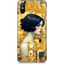 Xiaomi Redmi Note 6 Pro Uyumlu Altın Desnlerle Kadın Desenli Silikon Kılıf