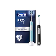 Oral-B Pro Series 1 Elektrikli Diş Fırçası Siyah - Mavi 2 Adet + 2 Diş Fırçası Başlığı