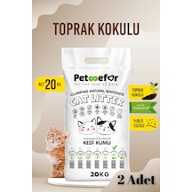 20 Kg Toprak Kokulu Yeni Nesil Organik Kahverengi Kedi Kumu X2 Adet