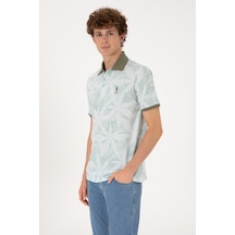 U.S. Polo Assn. Erkek Regular Fit Polo Yaka Su Yeşili Tişört 50306854-VR048