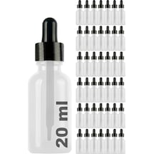 Afracam Şeffaf 20 Ml Kapaklı Dropper Damlalık Cam Şişe 42 Adet Siyah