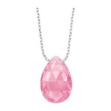 Gümüş Pembe Damla Taşlı Kolye G801Klt5 Altınsepeti
