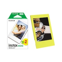 Ayrex Fujifilm Instax Mini 12 Makine Uyumlu 20'li Film Ve Sarı Fotoğraf Çerçevesi Diğer