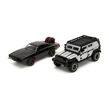 Jada Fast And Furious Tej's Jeep Wrangler Dom's Dodge Charger R/t Model Araba