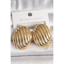 Mey İthalat Pirinç Gold Renk İşlemeli Oval Model Kadın Küpe - Özel Seri Meyeb67a217f0dd651fce3d0d22d9 altın
