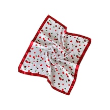 2 Li Saten Bandana Seti Saten Fular Saten Çanta Aksesuarı Özel Desen Bandana 45x50 Cm Gri - Kahverengi