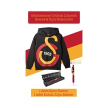 Galatasaray Lisanslı Büyük Logo Çocuk Sweat + Uçlu Kalem Set 095 Siyah