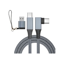 Skycity Vr Bağlantı Kablosu: 5m C To C+ Dönüştürücü İle Yüksek Hızlı Veri Aktarımı, Gümüş Gri Örgülü