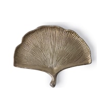 Yargıcı Yaprak Formlu Metal Dekoratif Tabak 17x13 Cm 26knha1032n St