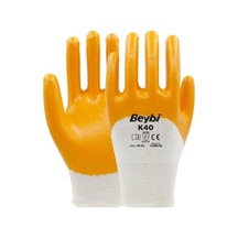 Beybi K40 Nitril Kaplı Pamuk Polyester Örgü Eldiven N:10 - 12adet