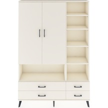 Arges Dolap 10 Raflı 4 Çekmeceli 2 Kapaklı 132x30x195 Aytaşı-aytaşı/aytaşı Aytası/aytası