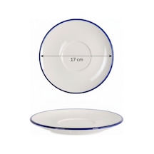 6'lı Valencia Kase Altlığı 17cm Rim Lacivert Rinart Krem
