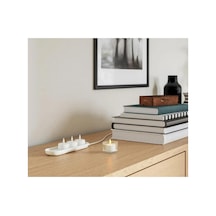 Skatgas 4 Adet Led'li Tealight Mum + Şarj Tepsili Dekoratif Şarj Edilebilir Led Işık Mum I.k:e.a Beyaz Beyaz