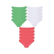 Royaleks Likralı Kadın Slip Külot 15 Adet Süper Eko Set 538 RYL-EKO15029 Çok Renkli
