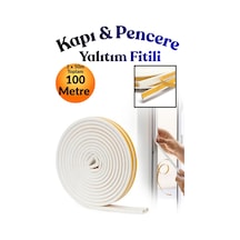 Beyaz 50 X 2 100 Metre Kendinden Yapışkanlı Kapı Pencere Bandı Fitili Rüzgar Soğuk Önleyici Ses Isı Yalıtım Bandı D Tipi Kauçuk Sünger Şerit Çiftli Toz Engelleyici Pvc Alüminyum Yalıtım Fitili Diğer