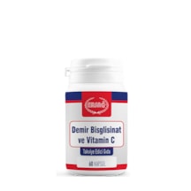Ersağ Demir Bisglisinat ve Vitamin C Takviye Edici Gıda 60 Kapsül