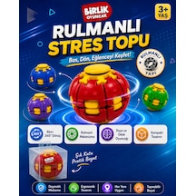 Stres Topu Press & Spin Basınca Dönen Fidget Spinner Oyuncak 3+ Yaş Kırmızı