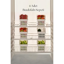 6 Lı Buzdolabı Organizeri Düzenleyici Çok Amaçlı Dolap Düzenleyici Beyaz 12x30x14 Cm-dny0008-6 Çok Renkli