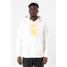 Romania Coat Arms Beyaz Erkek 3ip Kapşonlu Sweatshirt Beyaz