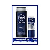 Nivea MEN Erkek Deep Dimension Duş Jeli 500 ML ve Roll-on Deodorant Derma Control Clinical 50 ML,Ter Koruma
