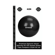 Premium Egzersiz Vücut Aktivite Plt-65 Poşetli Plates Topu Pompasız Siyah 65 Cm