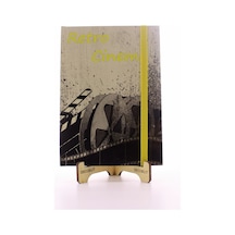 Lastikli Çizgisiz Sert Kapak Retro Cinema Defter