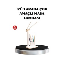 Buğz Kalemlik Ve Telefon Standlı Masa Lambası Kısılabilir Led Işık, Göz Dostu Tasarım Diğer