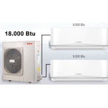 Bosch 18000 BTU 1 Dış + 2 İç Ünite (9+9) Duvar Tipi Multi Inverter Split Klima