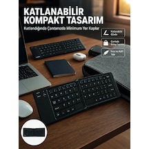 Mey İthalat Kablosuz Katlanabilir Bluetooth Klavye Telefon Tablet Bilgisayar Uyumlu