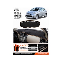 Nissan Micra March 2010-2016 Uyumlu Torpido Örtüsü, Torpido Kılıfı - Siyah-kahverengi - Nı008
